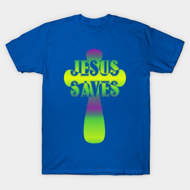 Jesus Saves Christian Cross T-Shirt by AlondraHanley